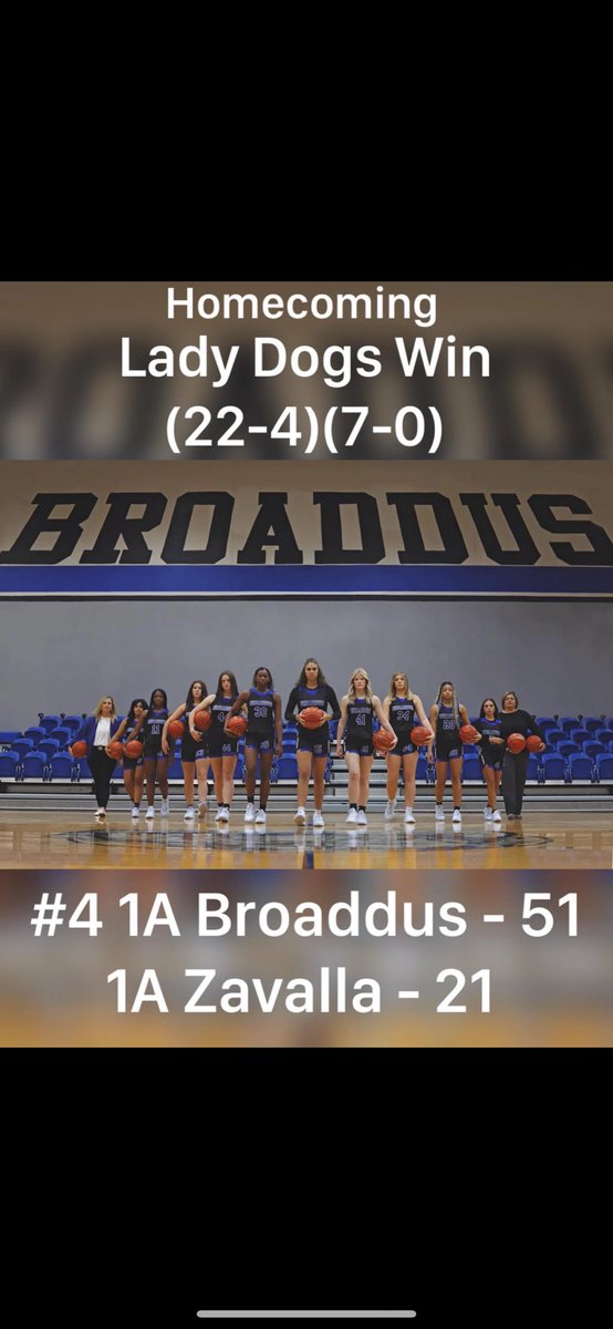 BroaddusGBB's tweet photo. Lady Dogs finish out the first half of district undefeated!! They are now (22-4) on the season 💙🤍

@Nick_TXHSGBB @TXHSGBB @STBA_TX @Tabchoops #chooseyourhard https://t.co/8PJbCrWit5
