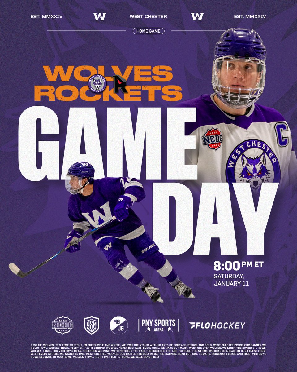 WC_Wolves's tweet photo. Back-to-back home games this afternoon at PNY Sports Arena in West Chester, PA! Experience fast-paced, hard-hitting hockey action—tickets are just $5 at the door!
#JuniorHockey #NCDC #USPHL #WCWolfpack #WestChester #WestChesterHockey #WestChesterWolves https://t.co/DVkQGnU5BK