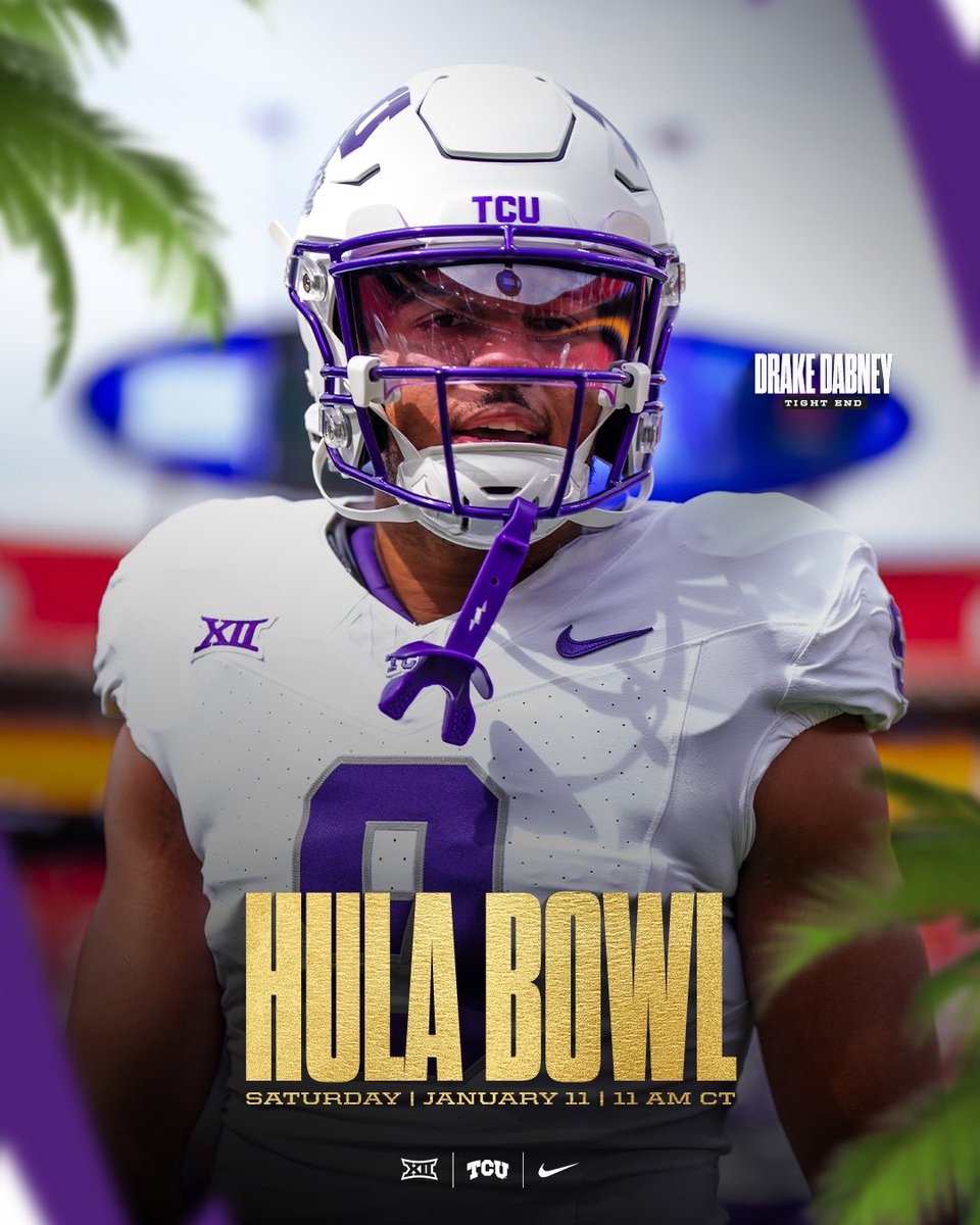 Cheering on <a href="/DabneyDrake09/">Drake Dabney</a> in the <a href="/Hula_Bowl/">Hula Bowl</a> today! #GoFrogs