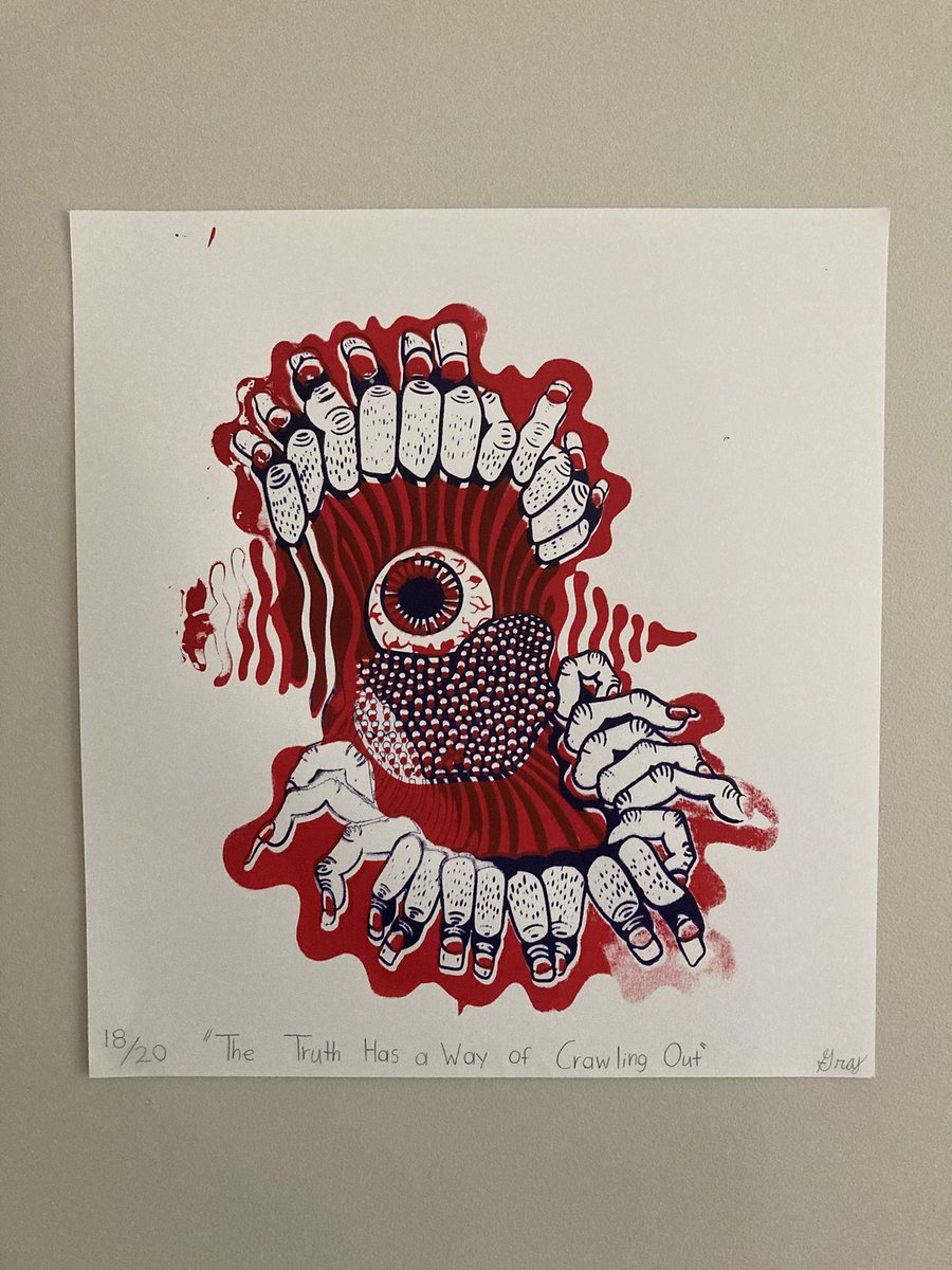 brick_meat's tweet photo. The Truth Has A Way Of Crawling Out

A screen print exploring the concept of being unable to hide who you really are, even when you really really try. 

#art #ArtistsOnTwitter #screenprinting #bodyhorror #silkprint #prints #digitalart #screenprint #bodyhorrorart #horrorart https://t.co/vzy2w68fT9
