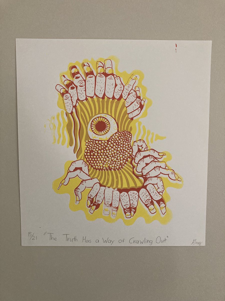 brick_meat's tweet photo. The Truth Has A Way Of Crawling Out

A screen print exploring the concept of being unable to hide who you really are, even when you really really try. 

#art #ArtistsOnTwitter #screenprinting #bodyhorror #silkprint #prints #digitalart #screenprint #bodyhorrorart #horrorart https://t.co/vzy2w68fT9
