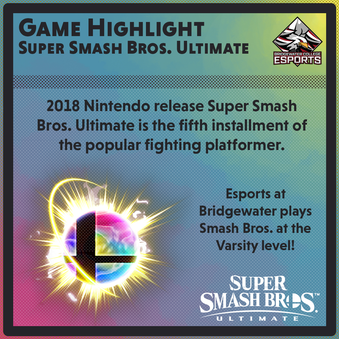 Bridgewater's Varsity Esports team works hard and plays hard. Super Smash Bros. Ultimate. Who do you main?

🧚Hey Listen ✨ Keep an eye out for future Game Highlights!

#esportsteam #bridgewatercollege #gamehighlights #esports #smash #supersmash #smashbros #supersmashbrosultimate