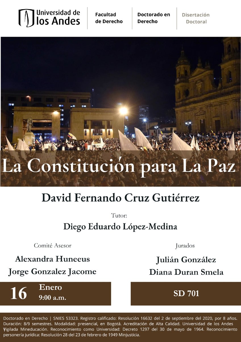 😀¡En este nuevo año iniciamos los #coloquiosdoctorales! No te pierdas el primer encuentro académico del 2025 liderado por el estudiante de nuestro Doctorado en Derecho, David Fernando Cruz Gutiérrez. Inscríbete y participa bit.ly/428C44n  👈