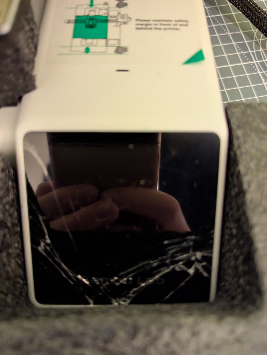 thisisdavidbell's tweet photo. @BambulabGlobal just received A1 mini bought from UK official store. Screen is already smashed. How do I get a replacement asap please. Waited 3 weeks for this. https://t.co/OtIHz2IEgf