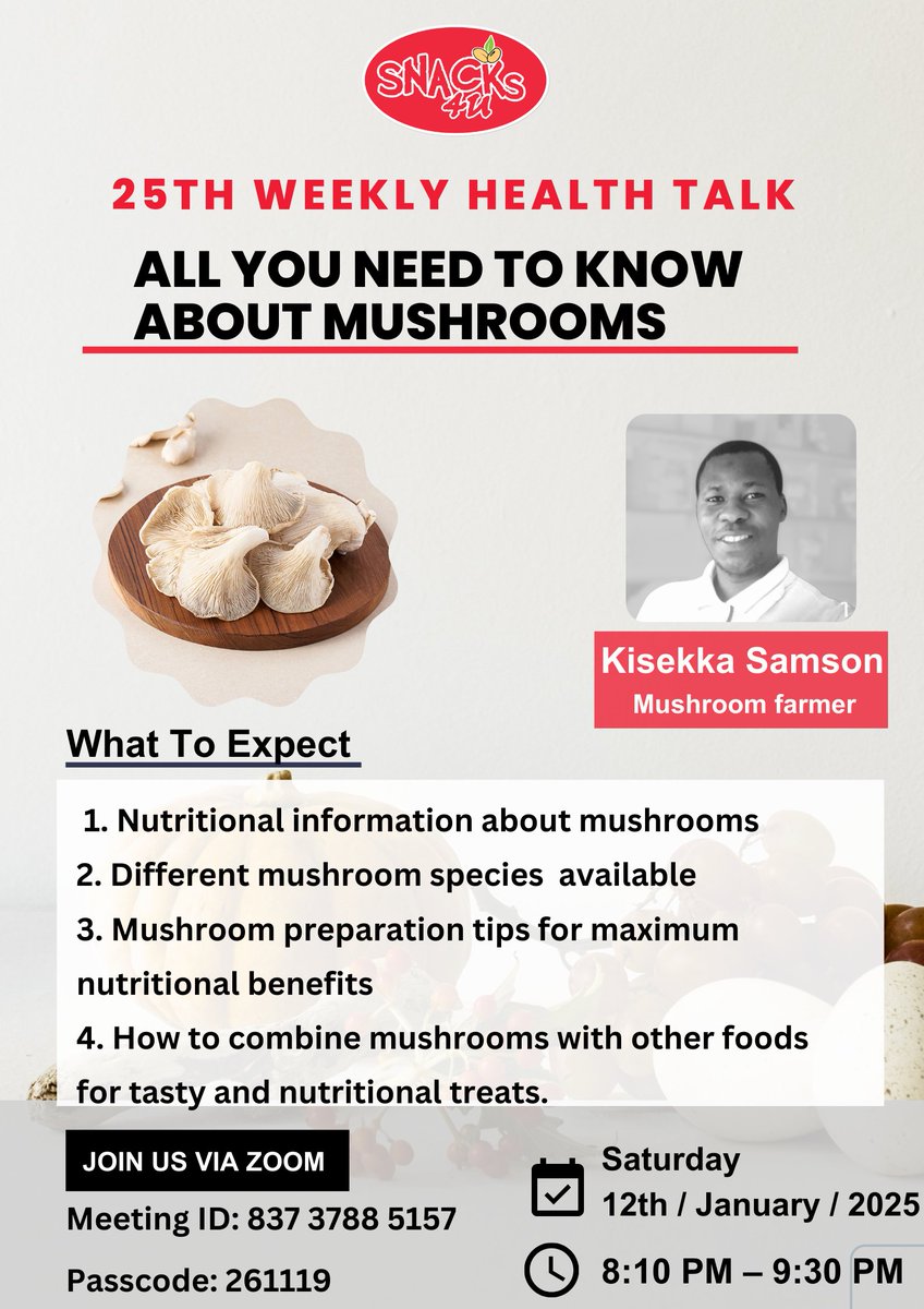 Snacks4U_'s tweet photo. Mushrooms 🍄 are considered as nutritional powerhouse which is delicious and easy to add to various recipes.

Join us for this insightful session while we dig dip into them. https://t.co/PXV28VMn6A