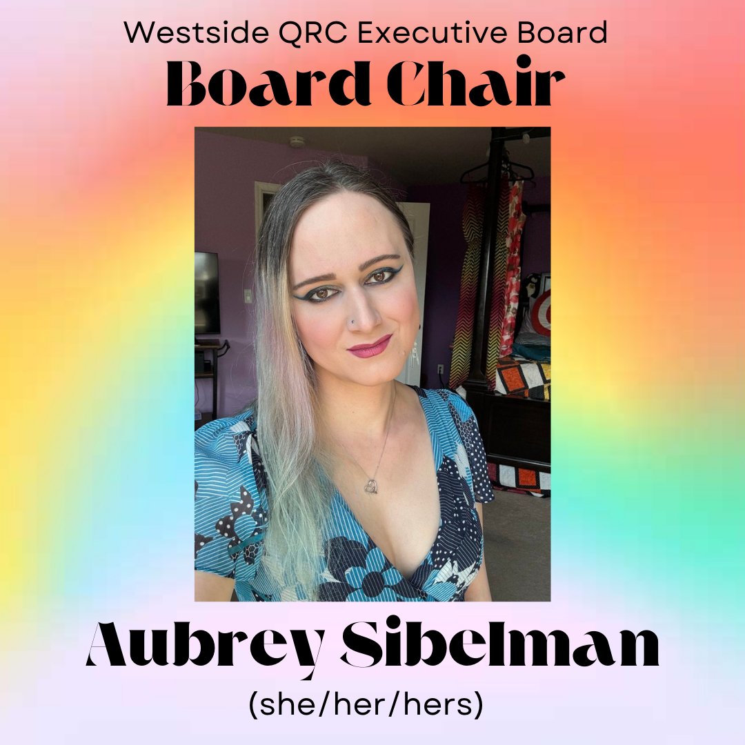 WestsideQRC's tweet photo. MEET YOUR NEW BOARD CHAIR!

Aubrey Sibelman (she/her)

Aubrey cares deeply for the 2SLGBTQIA+ community &amp; believes education is the key to creating a society where people are respected &amp; valued for who they are. Find our more about Aubrey on our website: https://t.co/Olkn0ggvA5 https://t.co/tTDRRazqPm