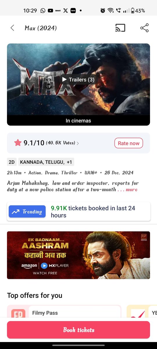 IamV2V's tweet photo. #MaxTheMovie
#maximummassmax
#blockbuster
Last 9.94k tickets booked in BMS.
With family watched again today.
I watched 5 times.
What about you guys?
BBB🔥🔥🔥MMM
BBBBB🔥🔥🔥🔥MMM
BBBBBBB🔥🔥🔥🔥🔥MMMM https://t.co/wM2s0uSegZ
