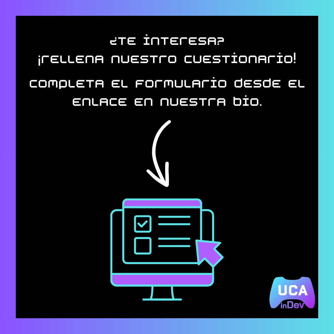 UCAinDev's tweet photo. 📣✨ ¡Tu opinión importa! 🎮👾

¿Te interesa formar parte de UCAinDev, la nueva asociación de la UCA dedicada al desarrollo de videojuegos?  ¡Queremos conocerte, rellena nuestro formulario!

enlace formulario de sondeo👉https://t.co/NfDctOuc9e https://t.co/QIUUhR27lX