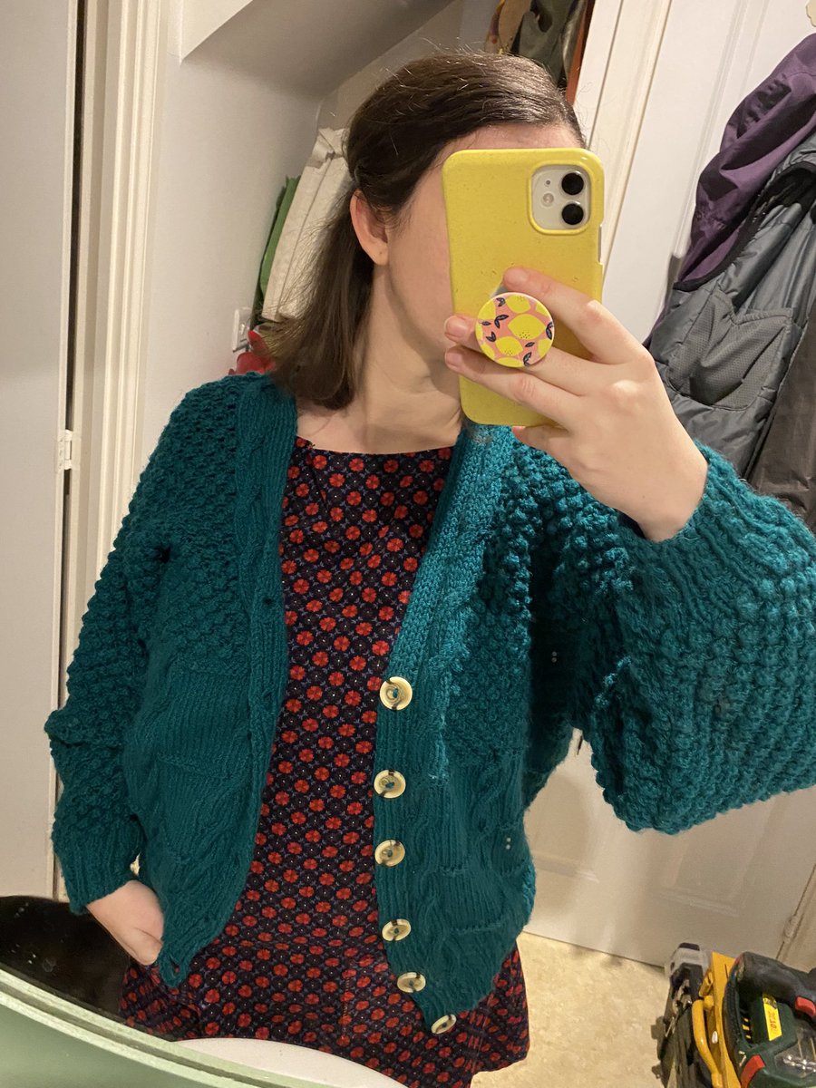 Today I’ve been wearing this green cardigan my grandmother knitted. As a child, when she was still around, I didn’t appreciate it. Now I’m a knitter I wish she was still here to share the joy of making things with. Thanks Grandma Nancy, for keeping me warm today.