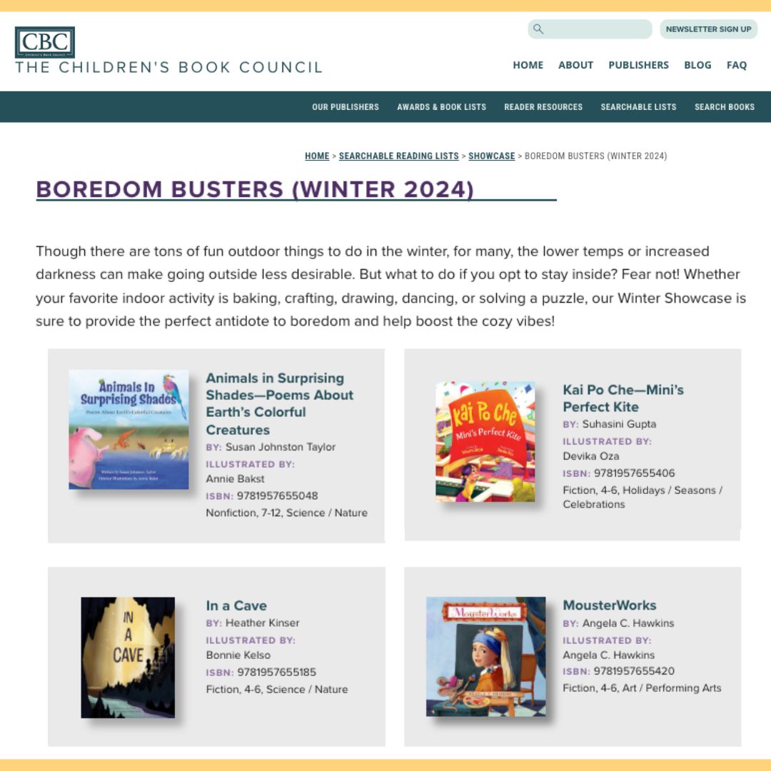 Gnome Road Publishing (@gnomeroadpub) on Twitter photo Check out these books to beat the boredom blues! Several Gnome Road titles are featured on <a href="/CBCBook/">Children's Book Council</a>’s #BoredomBusters Showcase! Order, pre-order, or request from your library today! cbcbooks.org/cbc-book-lists… #CBCShowcase #kidlit #picturebooks Check out these books to beat the boredom blues! Several Gnome Road titles are featured on <a href="/CBCBook/">Children's Book Council</a>’s #BoredomBusters Showcase! Order, pre-order, or request from your library today! cbcbooks.org/cbc-book-lists… #CBCShowcase #kidlit #picturebooks