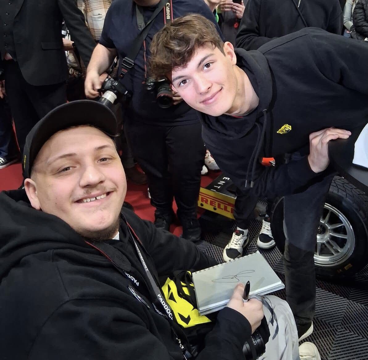 KerrieBP's tweet photo. Huge thanks to the ladies in the organisers office at @thenec , going above and beyond to ensure that our son could access the Ollie Bearman autograph session @Autosport_Show today. As a wheelchair user it’s not easy navigating crowds but they sorted it. We had a very happy son! https://t.co/bpPxVUnwzM