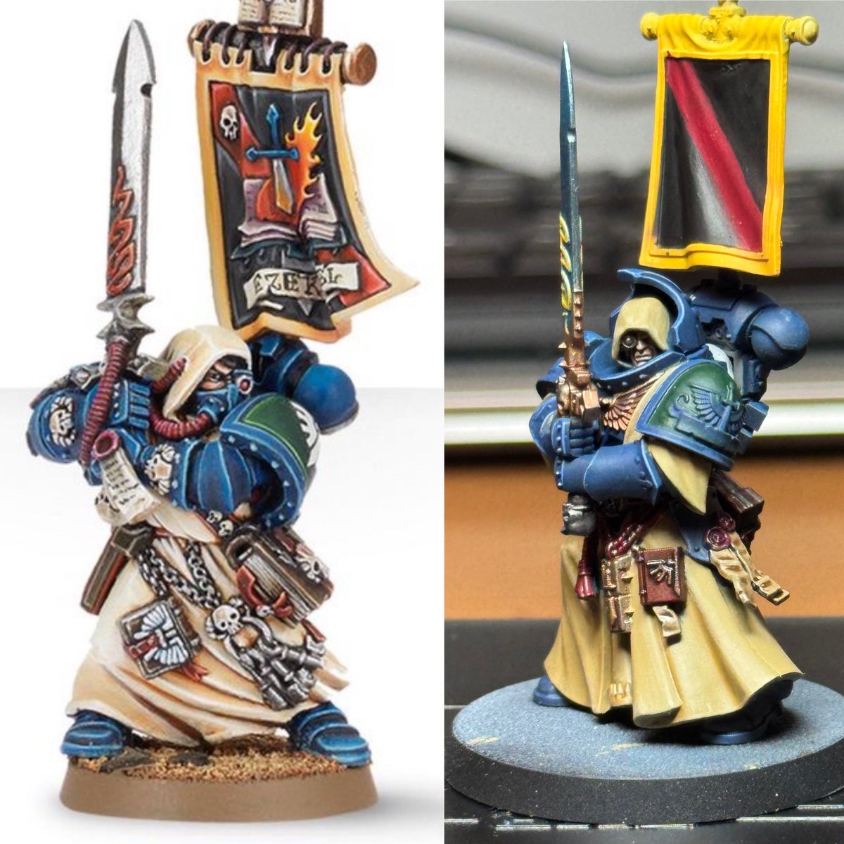 Made a primaris Ezekiel, since the old one is too small. #WarhammerCommunity #warhammer40k