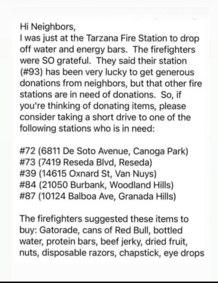 muttpep's tweet photo. Support the firefighters directly that are on the front lines.  Here is a list of items and addresses you can either hand deliver or have delivered!

Also a friend working with the base camp said they desperately need new fresh socks and toiletries. https://t.co/2zPkCF86mD