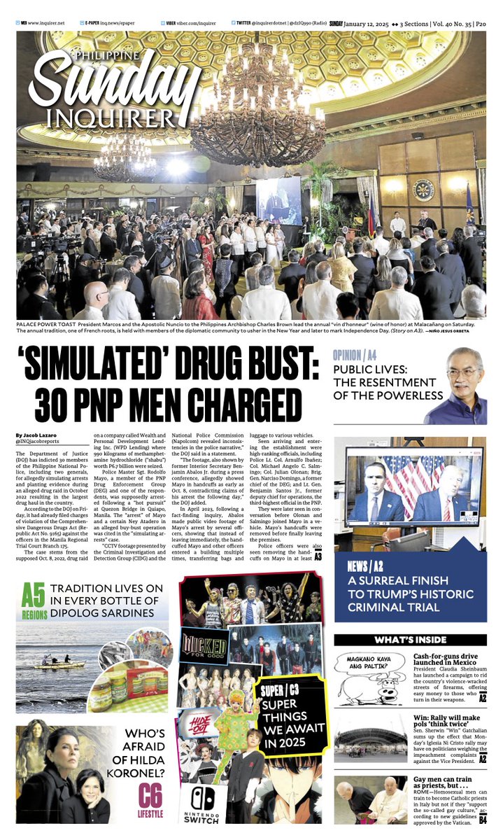 inquirerdotnet's tweet photo. Today's Inquirer front page (Jan. 12, 2025).

More at https://t.co/LDqM49guxQ 📰#INQFrontPage https://t.co/qy5WHsyoBI