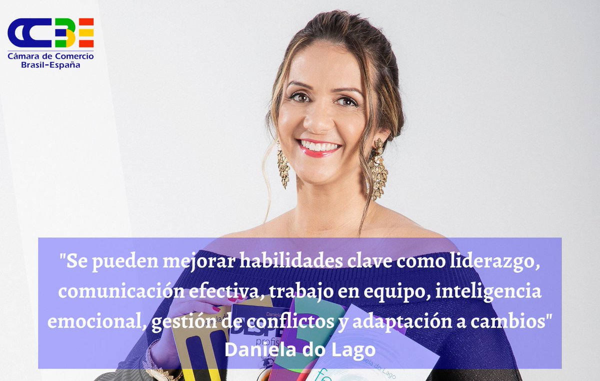 CamaraBr_Esp's tweet photo. 🔵 SOCIO #CCBE || Entrevista a Daniela do Lago
🗣️ "Se pueden mejorar habilidades clave como liderazgo, comunicación efectiva, trabajo en equipo, inteligencia emocional, gestión de conflictos y adaptación a cambios"
https://t.co/RAL41lQEhP https://t.co/fTs5P82rnT