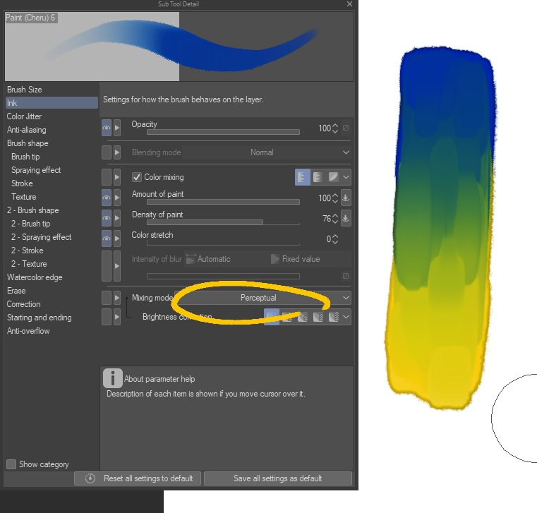 well actually 🤓☝️ CSP does it too, it's just called "Perceptual mixing" in your brush settings, you're welcome