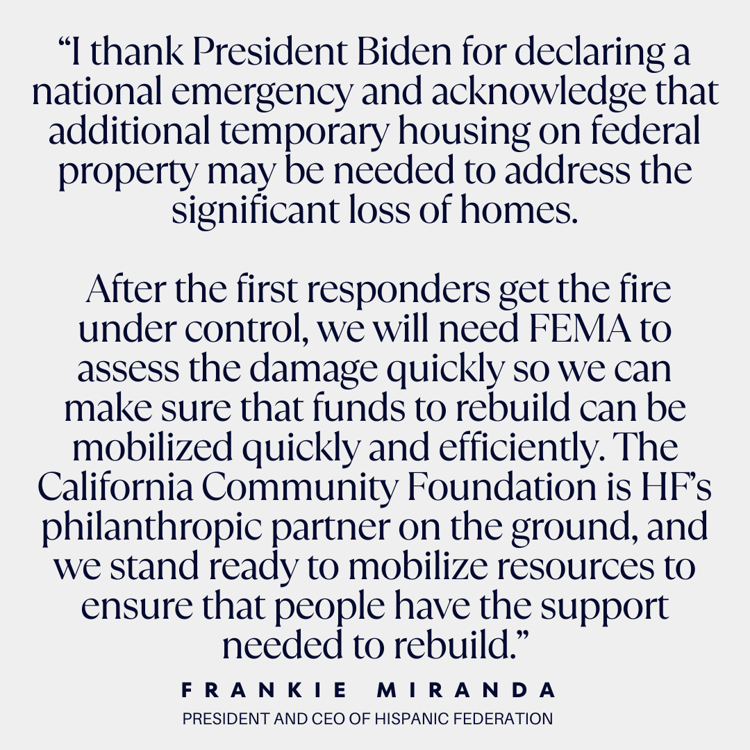 HF stands united with the communities of Los Angeles and surrounding areas as they confront the devastating effects of the ongoing wildfires.

We remain steadfast in our commitment to providing immediate relief and long-term support for those impacted. If you or anyone you know
