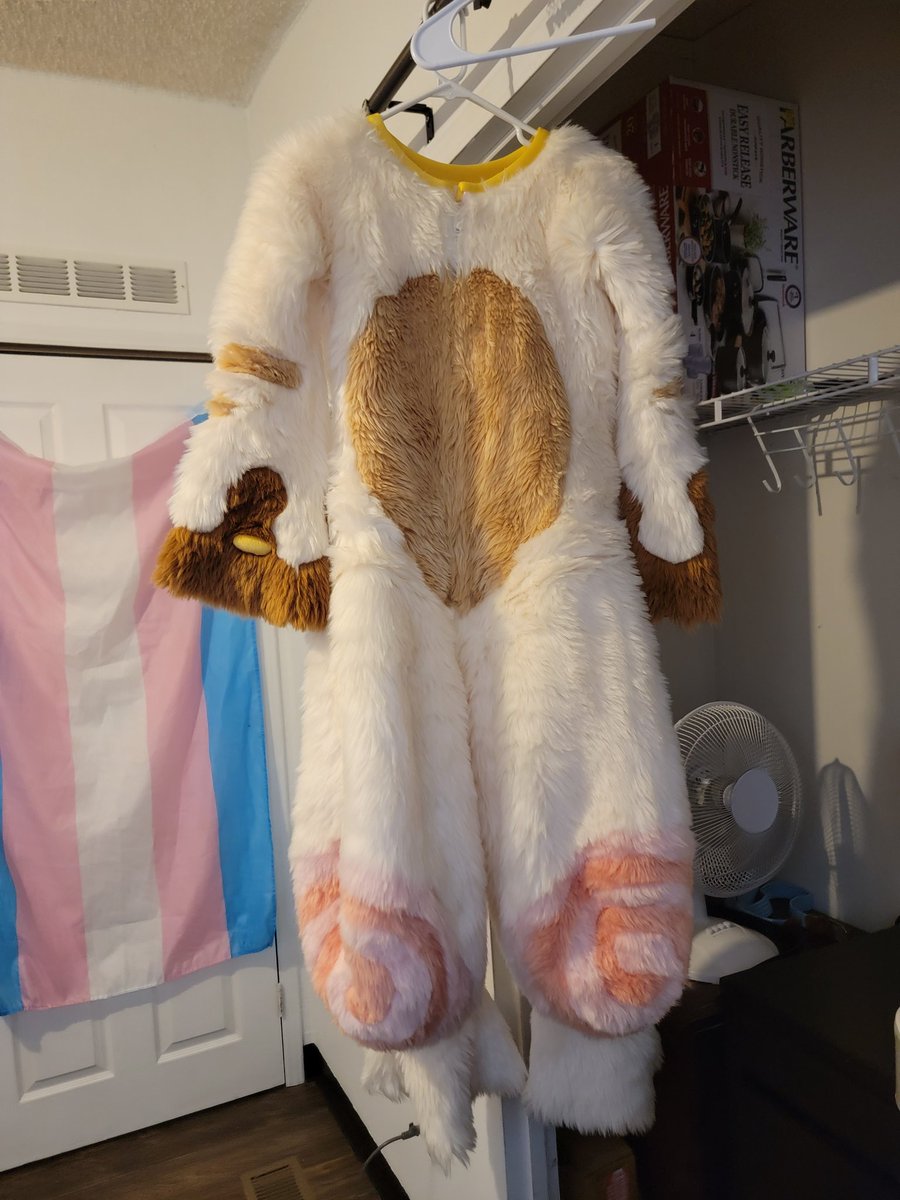 foxopfurs's tweet image. had to take out the leg stuffing to clean this stinky boy, he looks so silly and flat ๐ญ