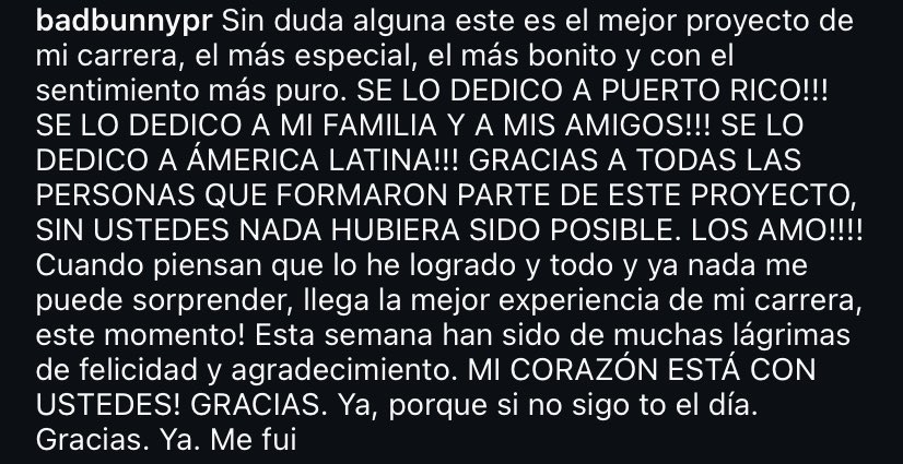 AccessBadBunny's tweet photo. Bad Bunny on Instagram. ❤️ https://t.co/EXP08BY6yi