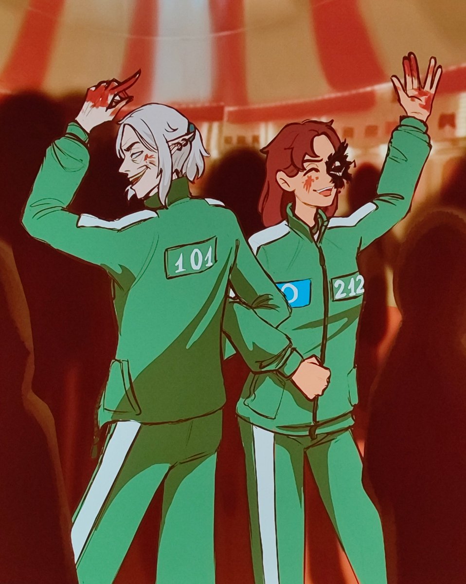 Just my children having fun (they're here for killing, not for money)

#squidgame #oc #ocart #originalcharacters