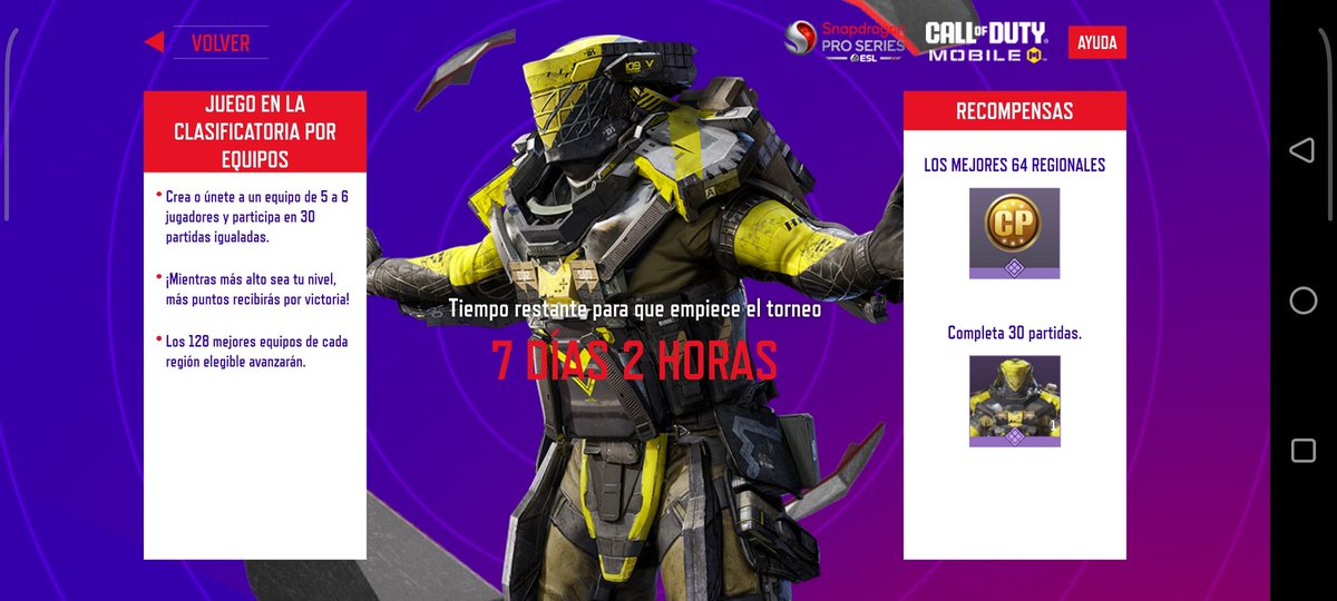Tracula8841's tweet photo. A alguno se le queda así? No me deja inscribirme en el campeonato vamos nose si es que hay que apuntarse después de que el contador llegue a 0 o lo tengo bug #CoDMobile @codmINTEL @CODMobileLATAM @CODMobile_ES https://t.co/APdMdDHG7d