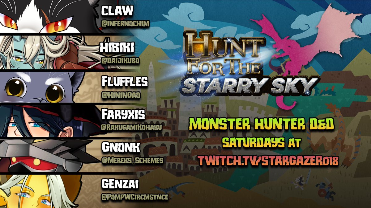 Stargazer018's tweet photo. 🔴LIVE NOW! HUNT FOR THE STARRY SKY: EPISODE 85🔴 

Dual-streaming to YouTube and Twitch!

https://t.co/OGqZcT1q2j

https://t.co/V5BR6shk03

#MonsterHunter #DnD  #Vtuber https://t.co/oTaFDI0fZN