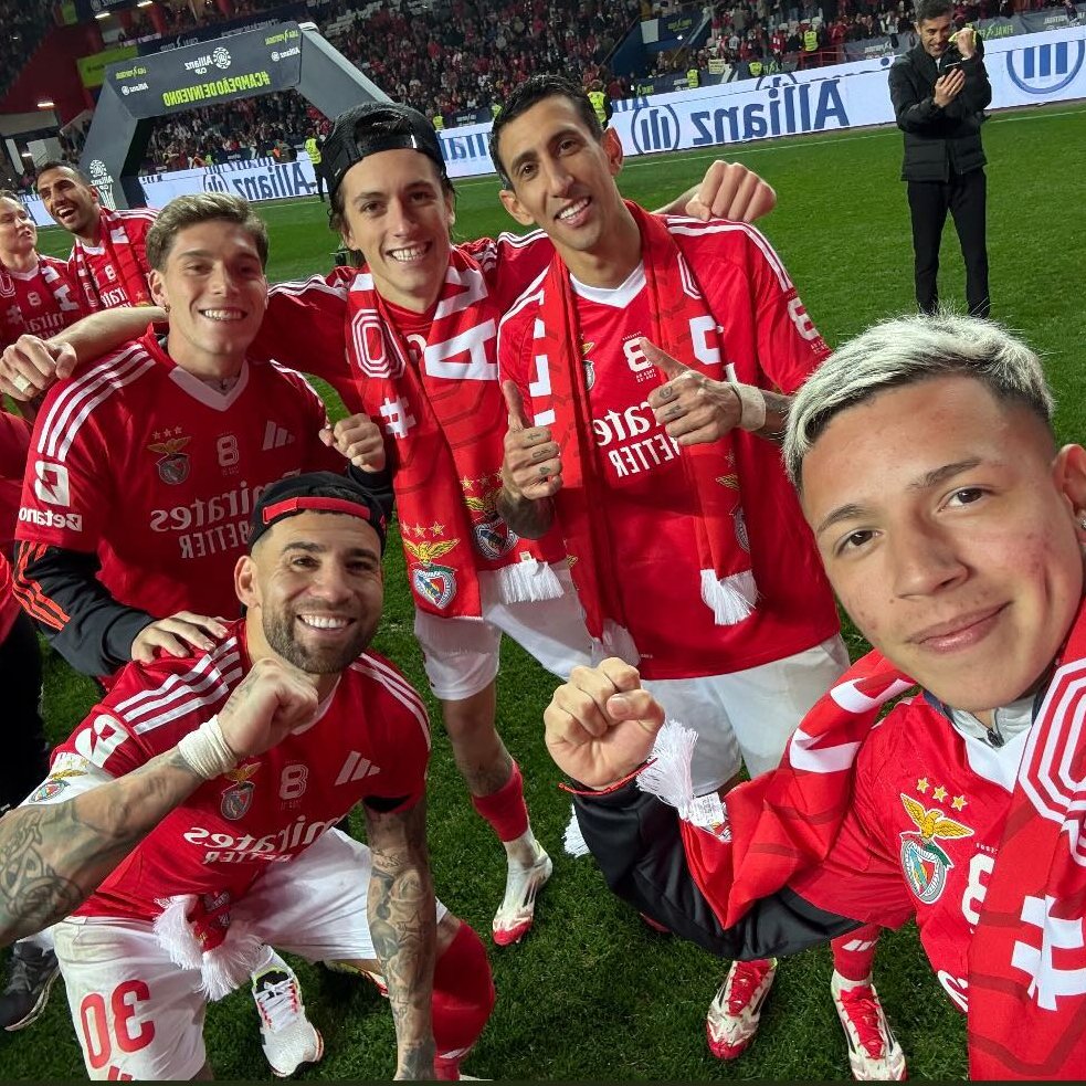 Rollheiser, Carreras, Otamendi, Di María e Prestianni. 🦅