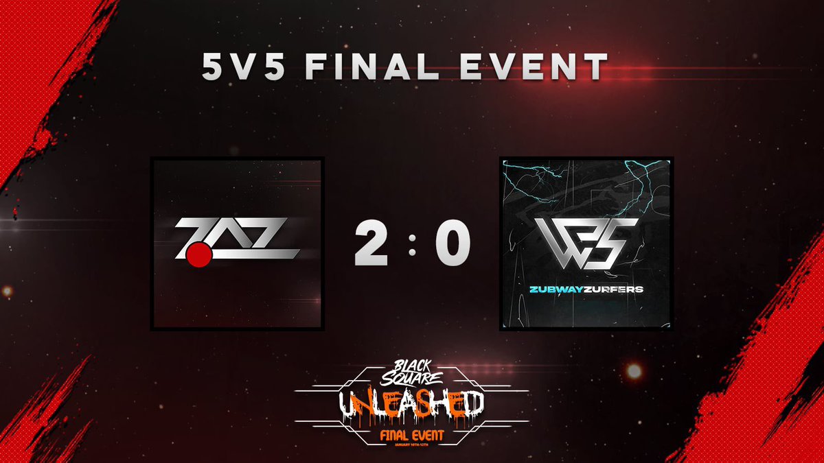 Winner Bracket Quarterfinal  ~ <a href="/BlackSquareGG/">BlackSquareGG</a> Unleashed Final Tag 2
 
2:0 vs <a href="/wesportsleague/">WeSports League</a> ZZ 

GG‘s an ZZ! 

Line up - <a href="/Dezizm/">Armin</a> - <a href="/PhantomCFC/">Maiki</a> - <a href="/StelioSnD/">SteLios ®</a> - <a href="/XizeMVP/">Chane 🔱</a> - @Ryukvx 

Wir sehen uns am Sonntag um 13 Uhr! 

#ZoAzMVPeace #sQUnleashed