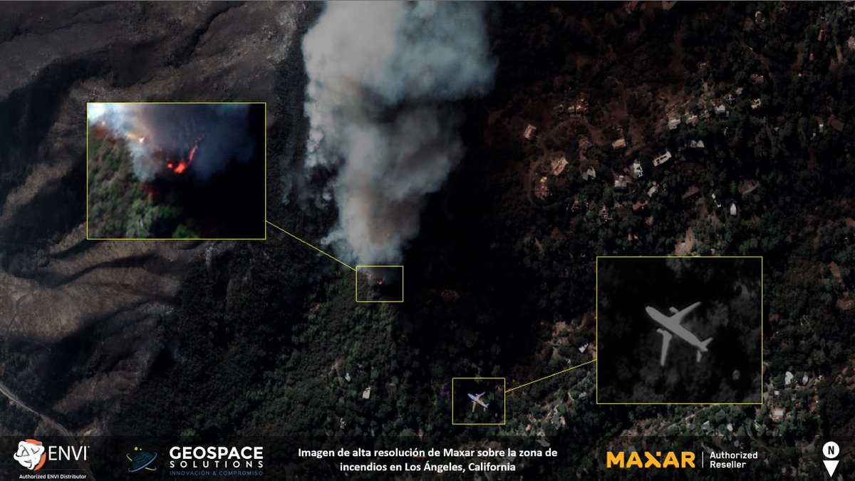 Las imagenes de alta resolución de #Maxar permiten medir la magnitud de los incendios en los Ángeles, California Impulsados ​​por fuertes vientos, que se extienden y hasta ahora más de 2000 estructuras han sido afectadas y cientos de miles de residentes han sido evacuados.
