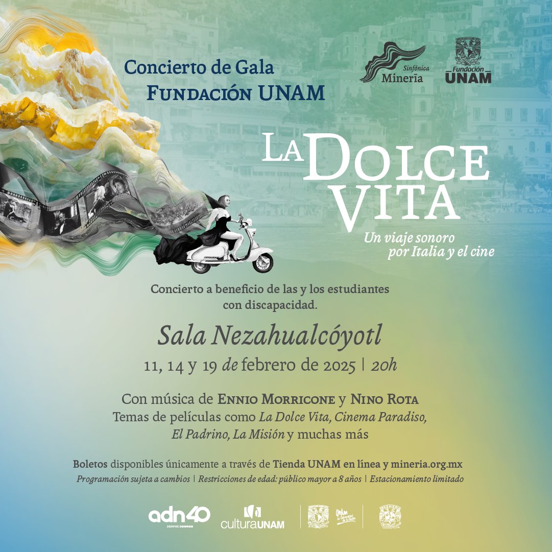Fundacion_UNAM's tweet photo. Vive una noche increíble, no te pierdas nuestra #GalaMusical en la Sala Nezahualcóyotl 🎶👇
https://t.co/iPow8zpWrN https://t.co/tWvJxie6TF