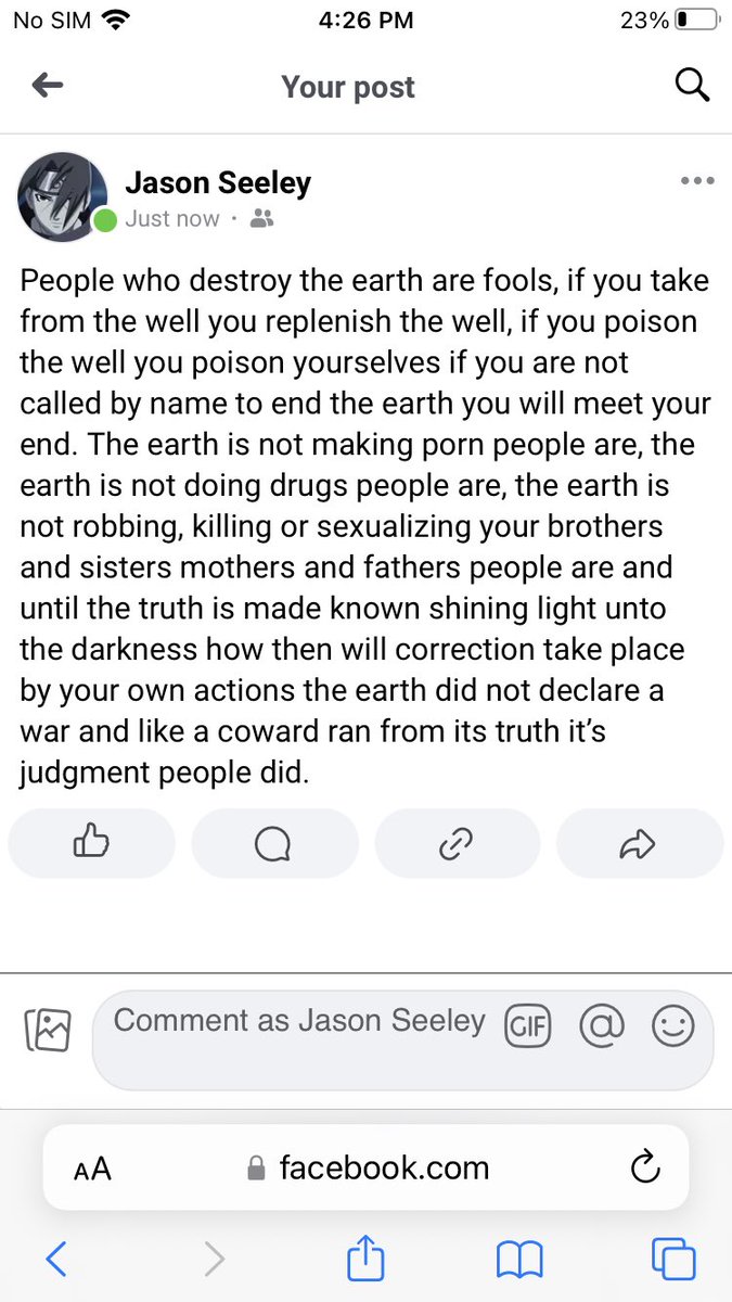 JasonSeeley11's tweet photo. Is the peak of humanity, not creation, but humanity simply war and ignorance destruction by its own hand yet would beg for mercy and salvation? Would you truly believe the creator as such a fool to believe that you are not capable of stopping your vengeful ways? Who among you? https://t.co/cG7X8Noc5r