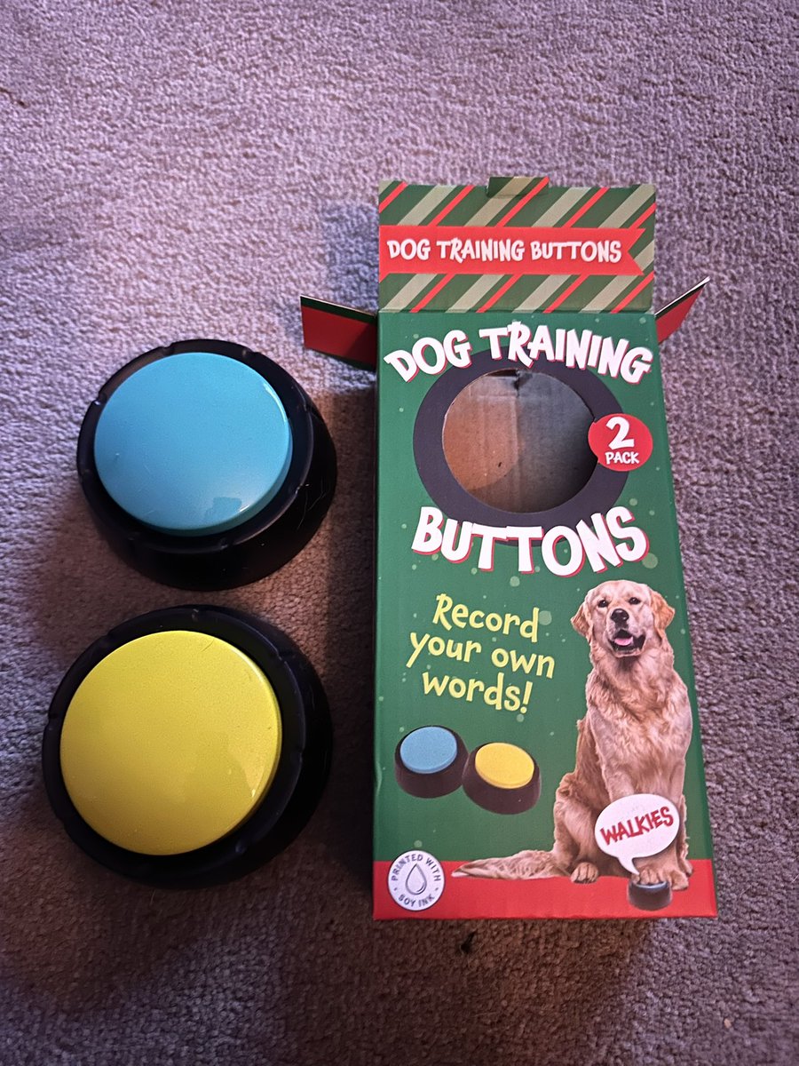 tonynixon's tweet photo. Dear @fizzinyourbizz - we bought 2 packs of your dog training buttons and only 1 of the 4 work. Bit disappointing! What say you? Thanks https://t.co/MyitPhwTor