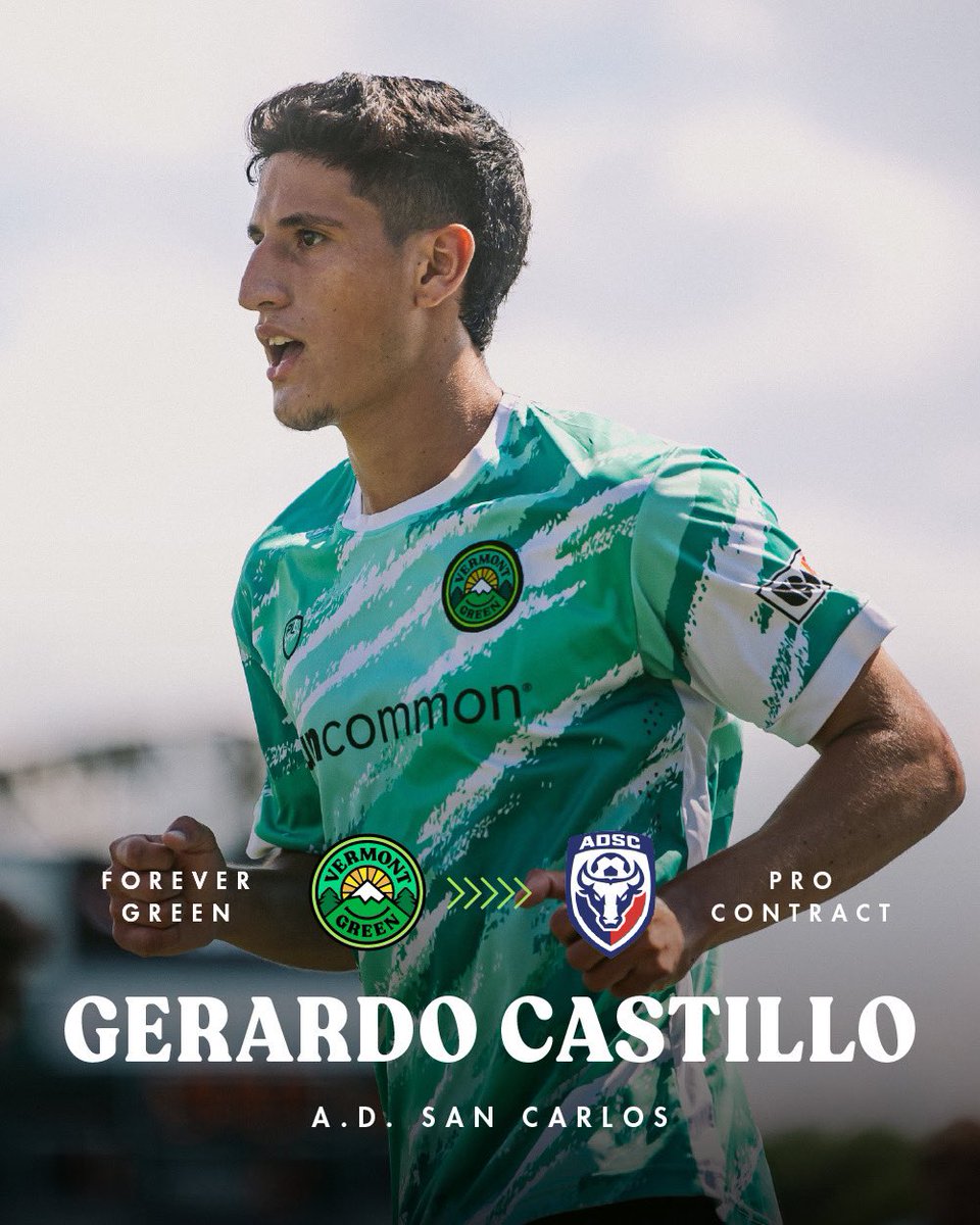 Vermont Green FC defender Gerardo Castillo has signed his first professional contract with AD San Carlos in the Primera División of Costa Rica. 

Castillo could make his debut as soon as today as the “Toros del Norte” host record-champions Saprissa.

Congratulations, Gera! 💚