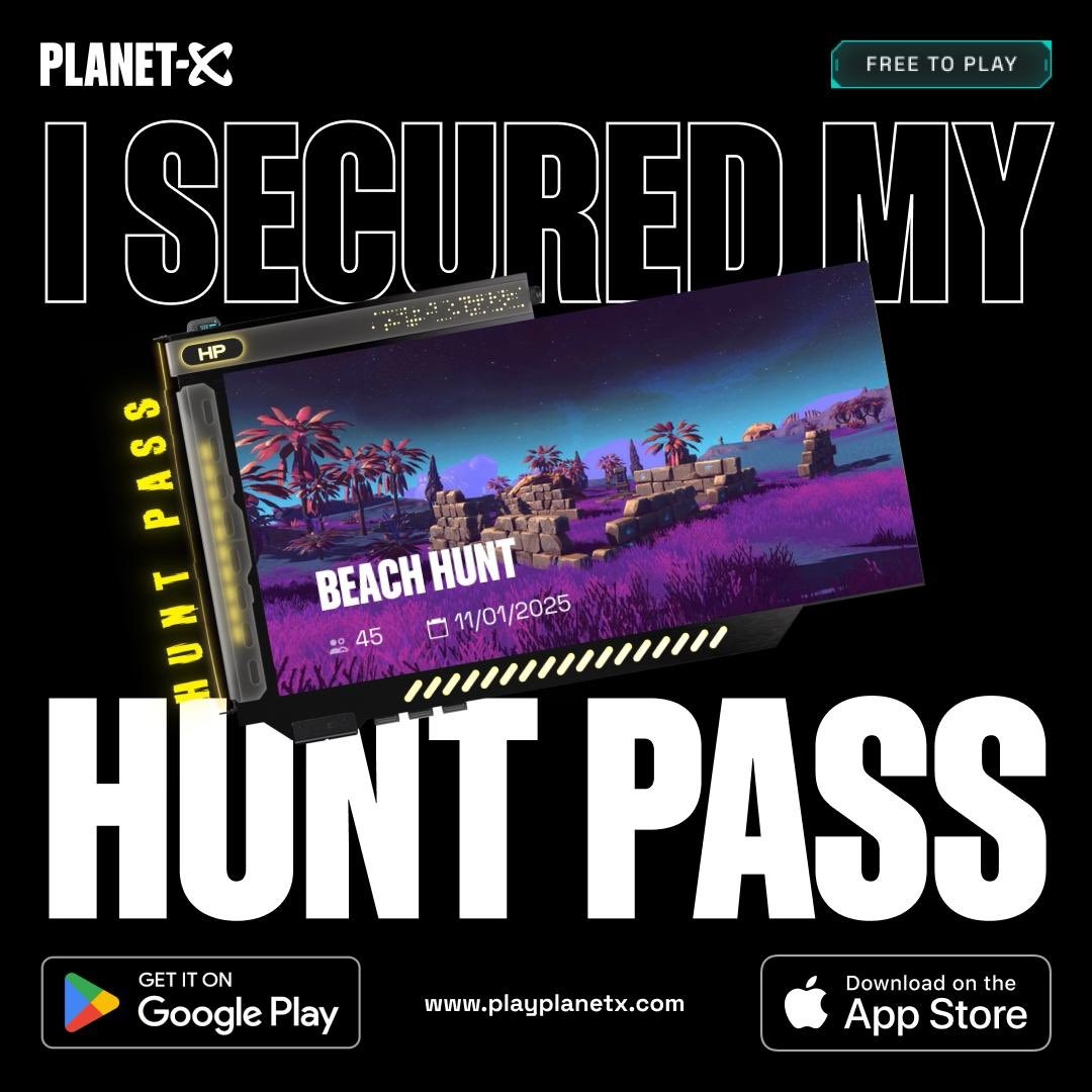 graveanyone's tweet photo. Just secured my hunt pass with @play_planetx for the Beach hunt hunt.

31 spaces available. Grab your hunt pass now!
Powered by @gallaxcoin https://t.co/nNKwN9ho2s