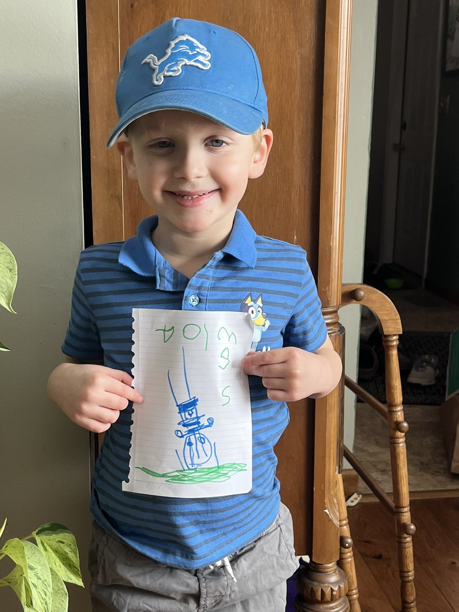 sethburns93's tweet photo. @amonra_stbrown @Lions 
Found this drawing in my son’s notebook of his favorite player. GO LIONS! https://t.co/Zonn2JZ5Mn