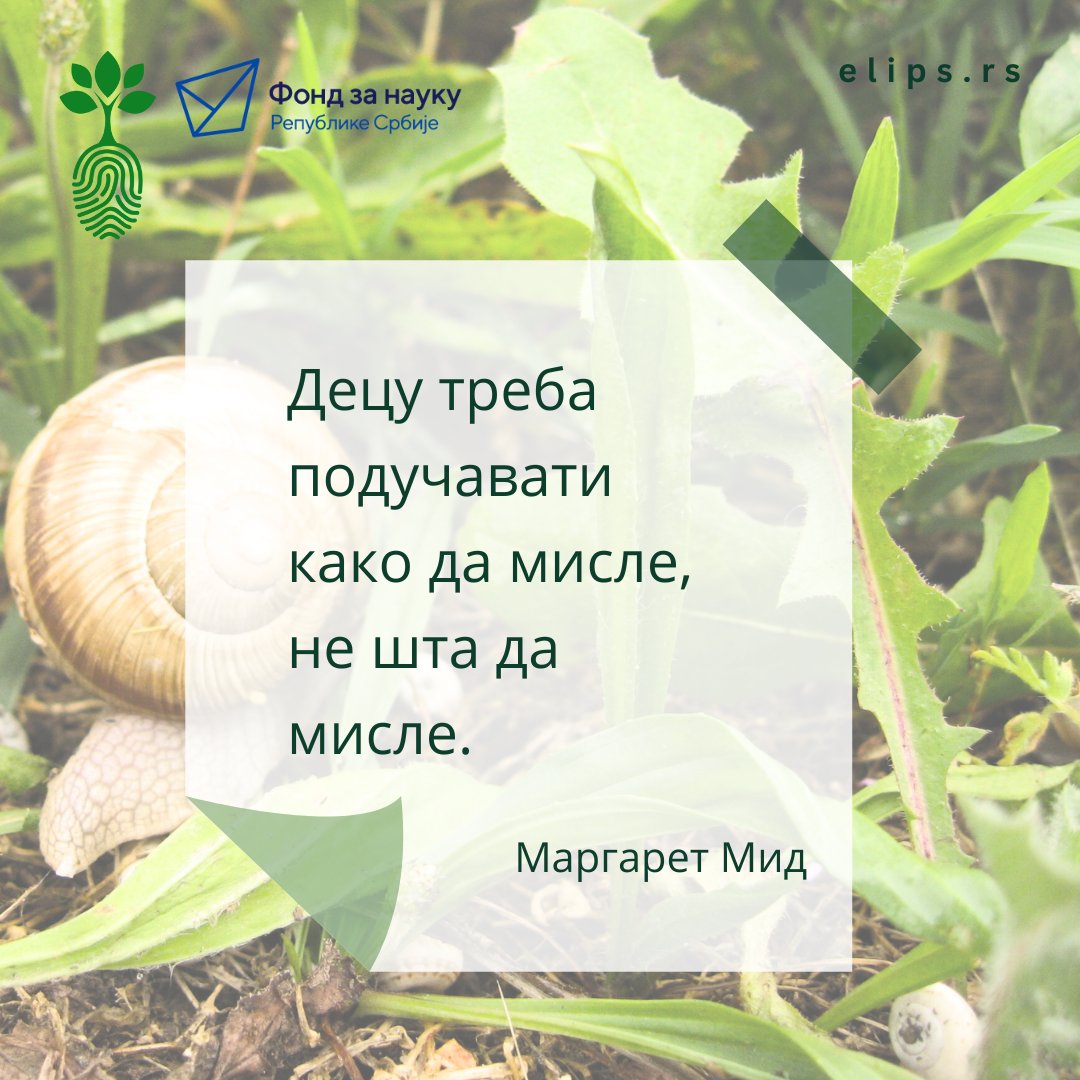 ELIPSProjekat's tweet photo. “Children must be taught how to think, not what to think.”
― Margaret Mead

#fondzanauku #ELIPS #programidentiteti https://t.co/RvAKq1nFu4