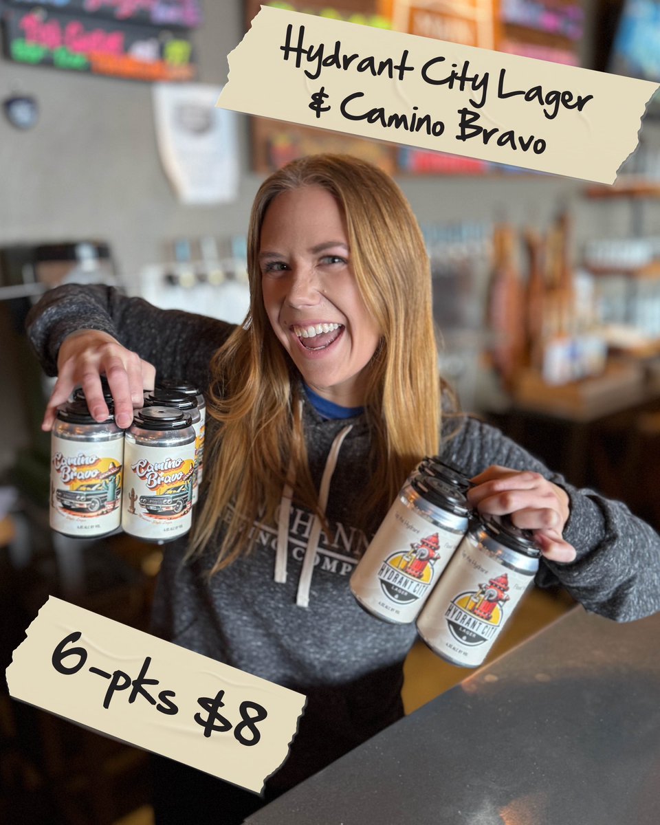Camino Bravo &amp; Hydrant Specials!

🎯 Beat the winter blues with our January deals! Camino Bravo and Hydrant City Lager 6-packs are just $8 each! Swing by and grab some today! 🍻 

#MainChannelBrewery #BeerSpecials