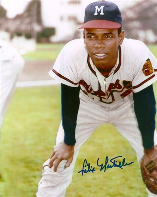 RIP Félix Mantilla 🇵🇷, 90. With Hank Aaron he integrated Jacksonville Braves South Atlantic League in '53. Mantilla helped <a href="/Braves/">Atlanta Braves</a> to WS title in '57 &amp; pennant in '58. Belted 30 HRs @redsox in '64 &amp; AS in '65. Star w <a href="/CriollosCaguas/">Criollos de Caguas 2️⃣1️⃣🏆</a>  in PR WL. <a href="/sabr/">SABR</a> sabr.org/bioproj/person…