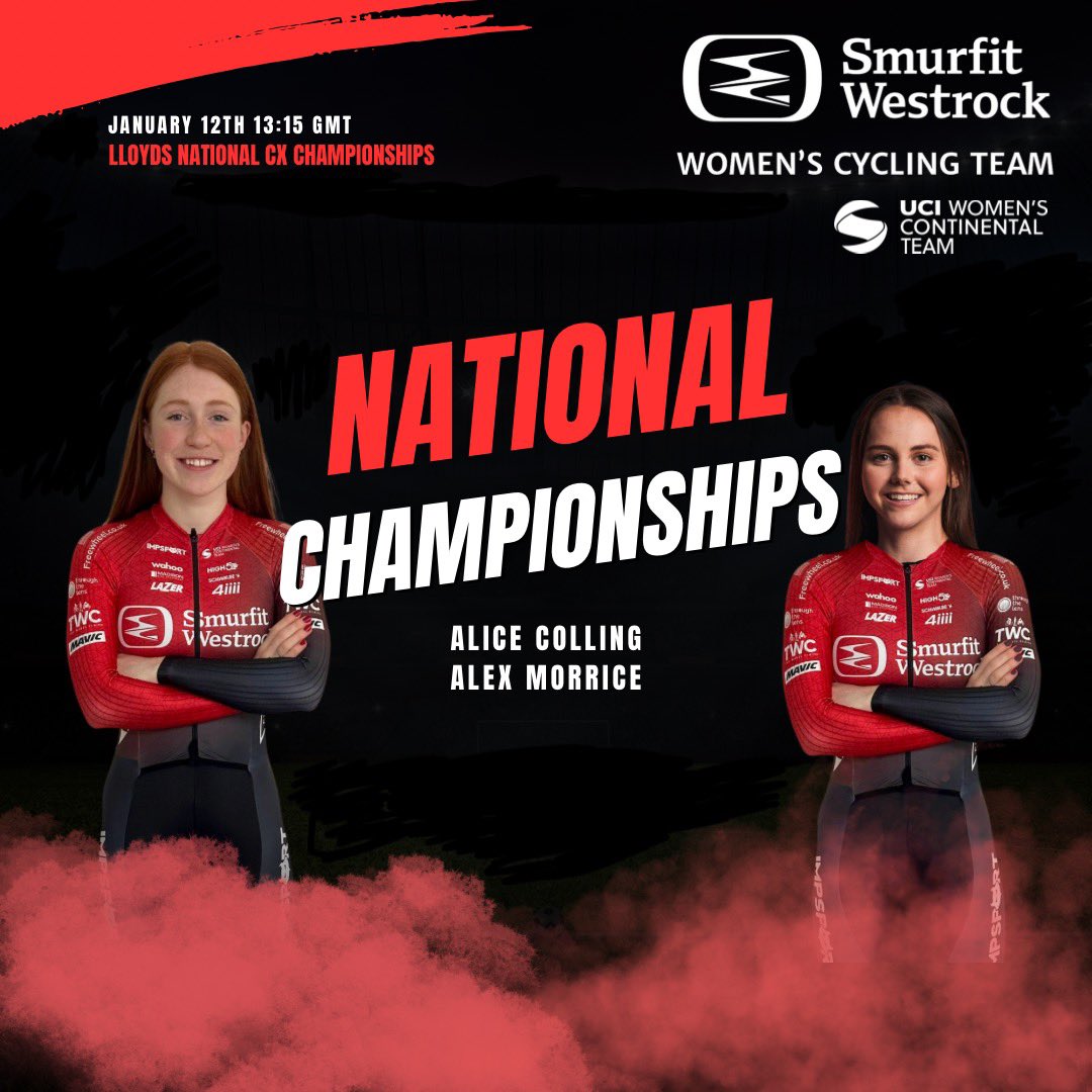 Tomorrow is the National Cyclo-Cross Championships at the Cyclopark, Gravesend 💥

Taking to the start line we have 🏁

Alice Colling
Alex Morrice

Good luck girls 👊🏼
.
.
.
.
#nationalchamps #cyclocross #racing #smurfitwestrock