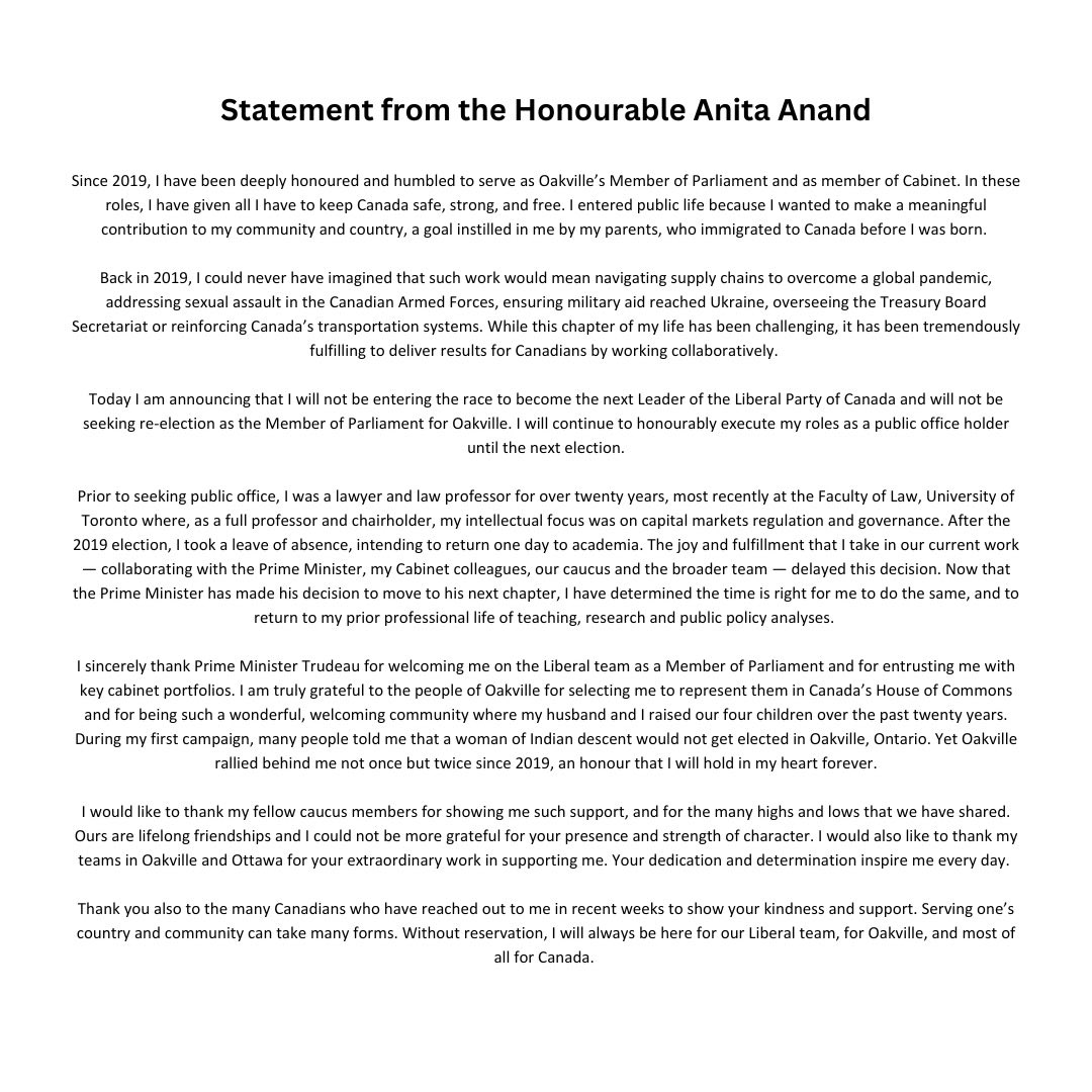 Anita Anand tweet media