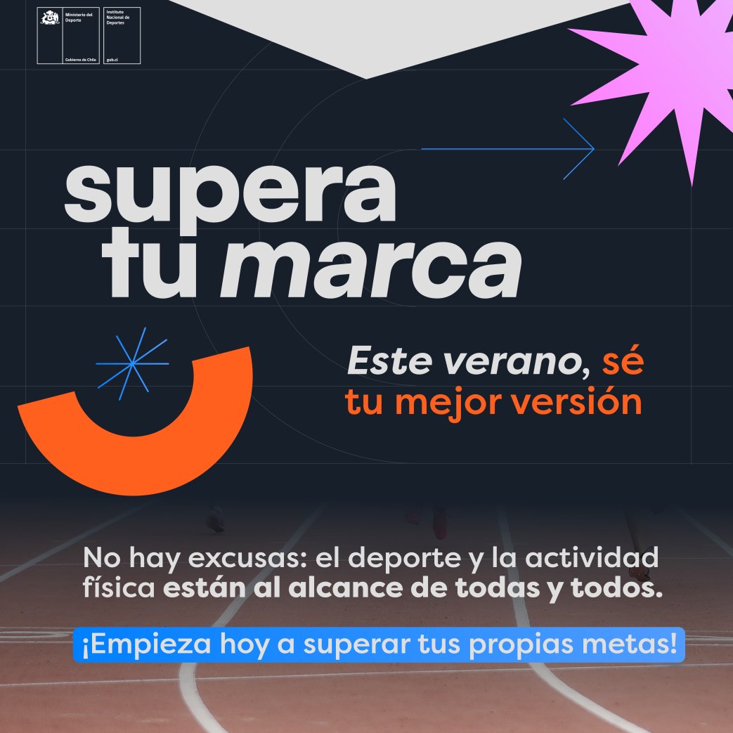 #SuperaTuMarca
El Instituto Nacional de Deportes está organizando corridas, caminatas y otras actividades deportivas en distintas ciudades del país.
Fecha: 19 de enero al 23 de febrero
Distancias: Dependiendo de la ubicación
Inscripción: gratis
ind.cl/supera-tu-marc…
