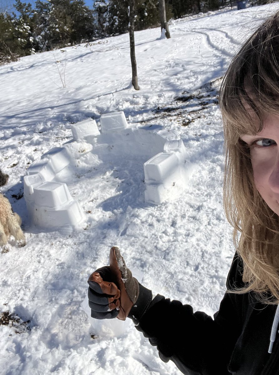 Femgirl_Fishing's tweet photo. Igloo progress update 1# we have two layers. My arms are tired https://t.co/EBTKoFlqWk