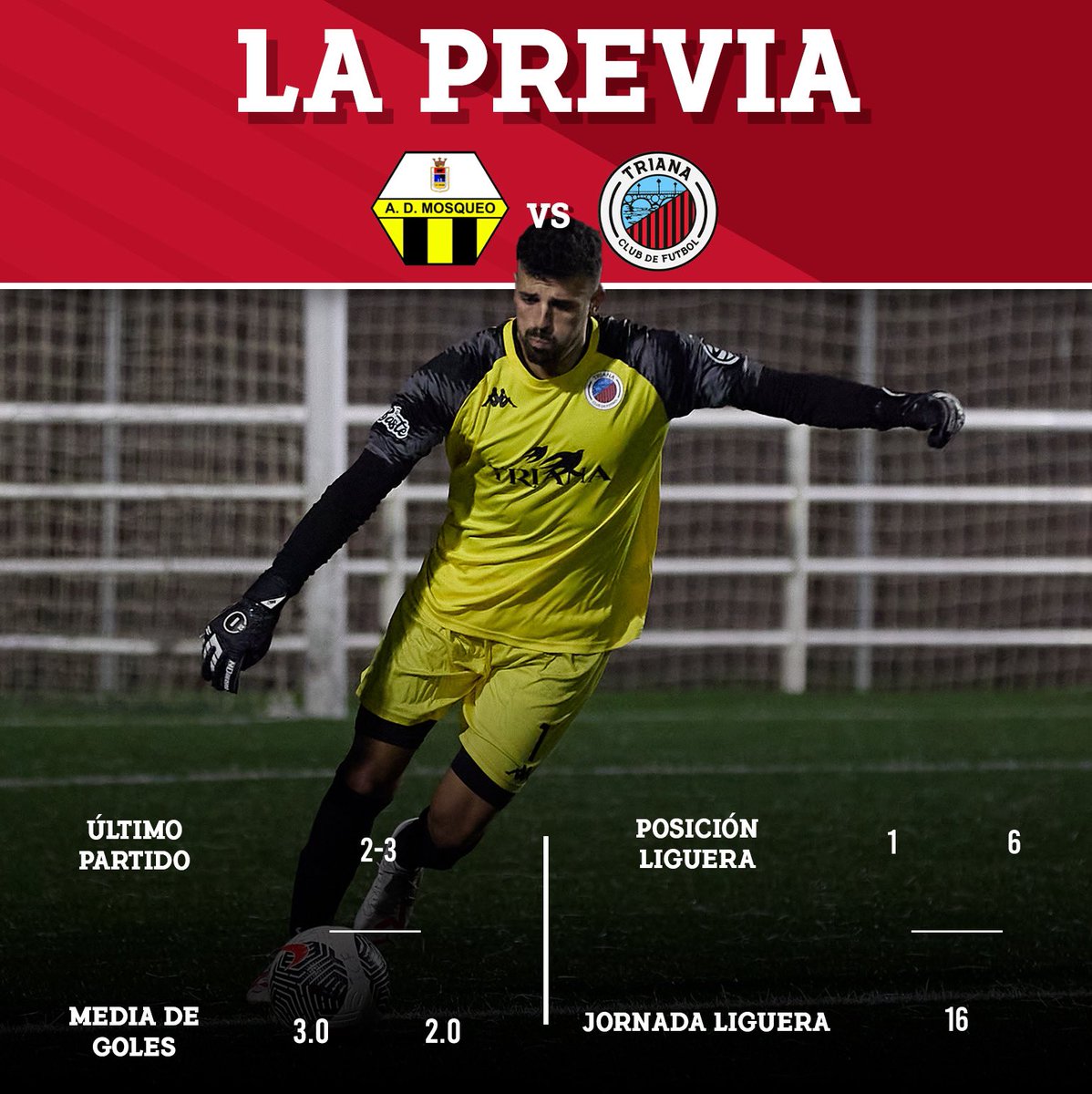 TrianaCF19's tweet photo. ⚽️ LA PREVIA | ¡Aquí os dejamos un pequeño análisis informativo de cara al partido de mañana ante el #Mosqueo!
#MosqueoTriana • #TieneUnSelloDistinto https://t.co/G3VKWyx3kV