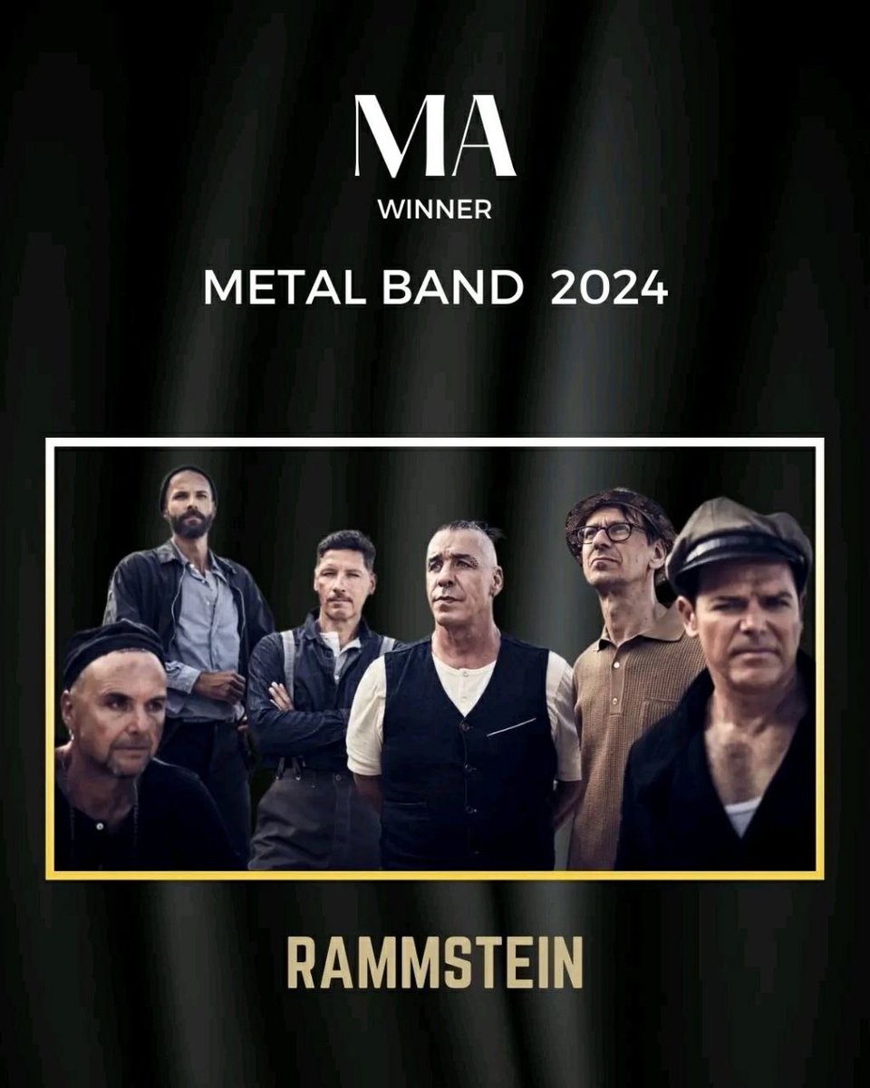 RAMMSTEIN Wins Metal Band of 2024 Metal Award

In a commanding display of continued dominance, German industrial metal titans #Rammstein have secured the Metal Band of 2024 "Metal Award" with an impressive 34.38% of votes.

► facebook.com/photo.php?fbid…