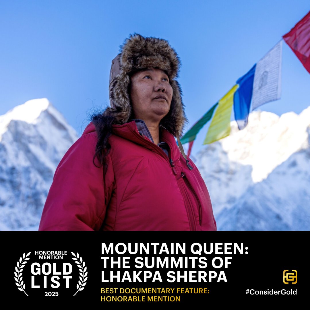 GoldHouseCo's tweet photo. BEST DOCUMENTARY FEATURE HONORABLE MENTIONS:
• The Last of the Sea Women (@Suebacca, @Malala)
• Mountain Queen: The Summits of Lhakpa Sherpa (@lucywalkerfilm)

#ConsiderGold https://t.co/YcAVbVszTP