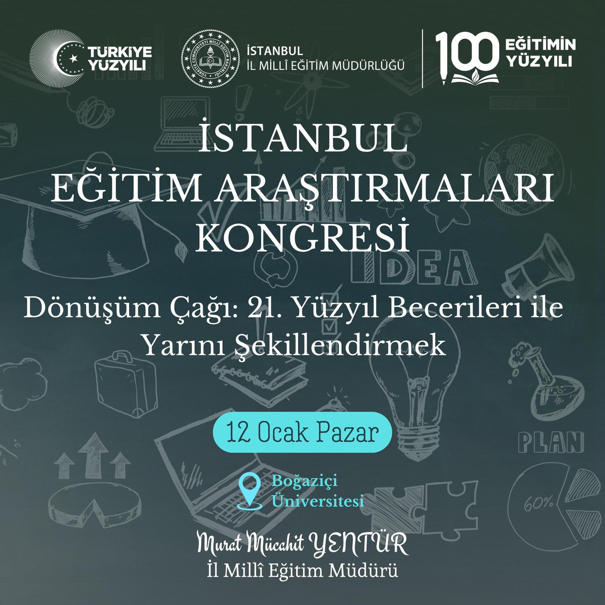 İstanbul Eğitim Araştırmaları Kongresi  2. gün
⏰12:00 -13:15

📌 Doç. Dr. Yusuf Alpaydın Yavuz Yiğit, 
Doç. Dr. Ali Özdemir, 
Doç. Dr. Şaban Berk 

Geleceği konuşuyoruz!

DAVETLİSİNİZ