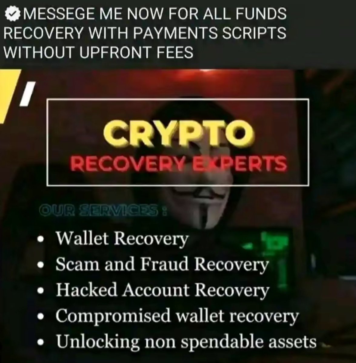 HackerNelson_2's tweet image. Send me a direct message and follow me up 

#viral #goviral #ScamSupport #ScamUpdatesCrypto