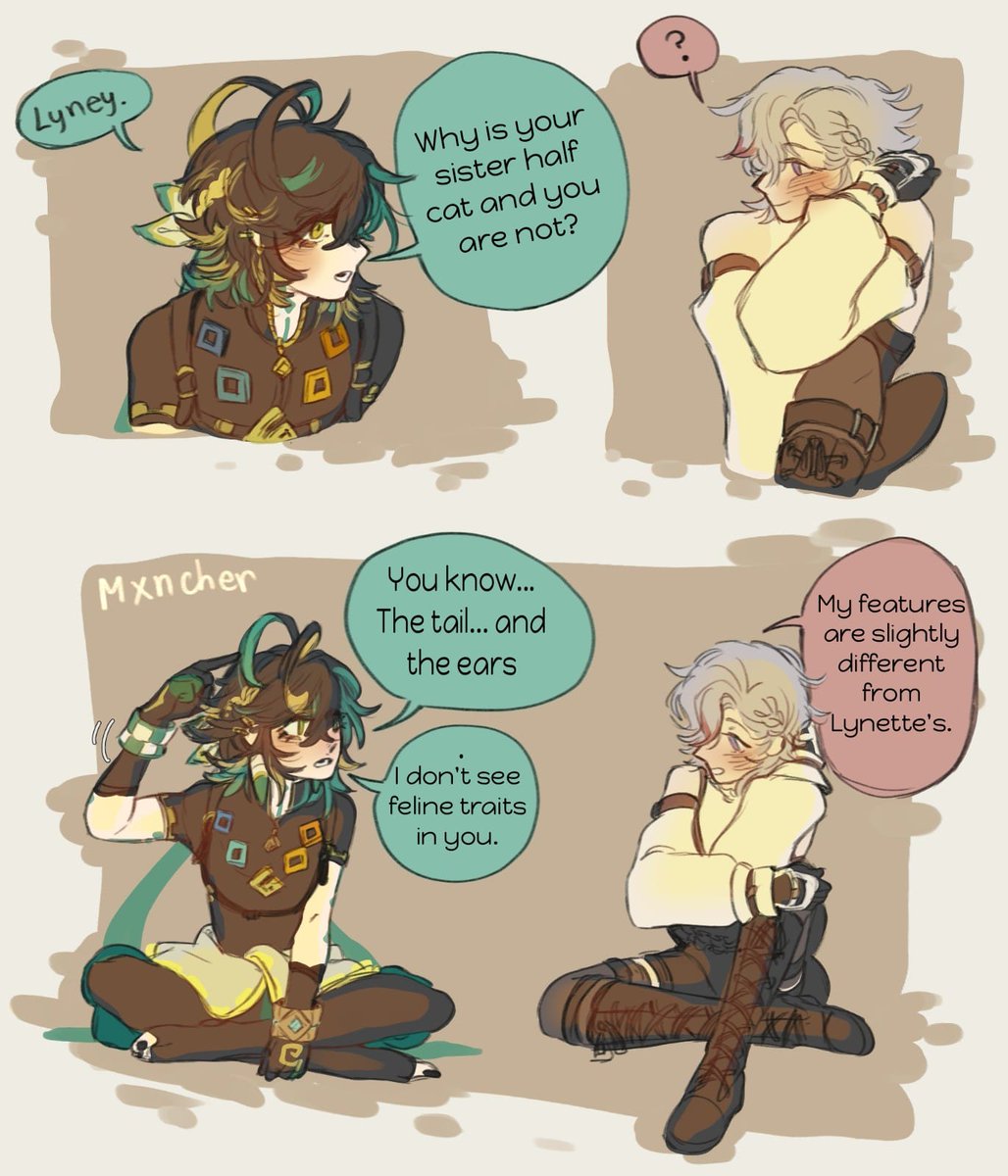 BlogOfDominic's tweet photo. 🐾cat pads🐾 mini-comic magicpixel <3

English traduction 
Part 1/2

#magicpixel #lyney #lynette #lynich #bl #boyslove #genshin #fanart #cómic #digitalart #art #fyp https://t.co/PKg1zSB1Vh