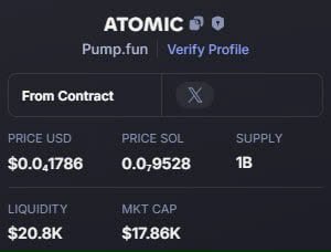 BarronDegens's tweet photo. $SOL  /   $ATOMIC
MC :   17K   ✈️✈️✈️
CA : Dw3sD6BNqqyWdZ5wuHWQcPrjr31BExir9KFLwvxtpump
Telegram : https://t.co/1gM1Pxxdg5 
#AILOLI #TWERK #FAP #JUJU #a16z #Jew #CHIP #DOCTOR #AIOS #shigga #100x #AzuraAI #LLM #OPTIMUS #pinpin #KWAII #AGENTS #CoderGF #OX #TRUST #INAUGURATE #ECO https://t.co/CDJuJN3RKa