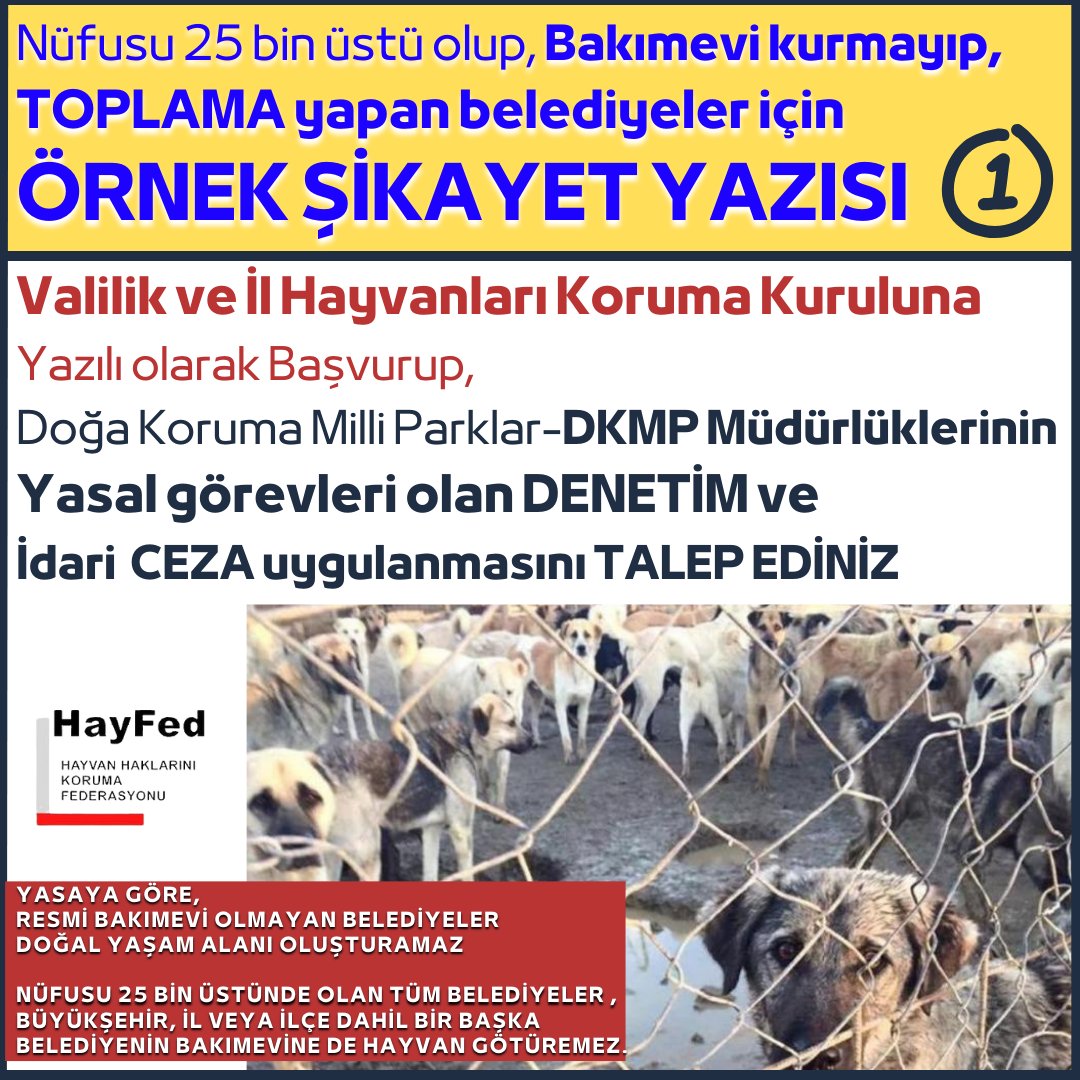 Sevgili Hayvanseverler, Katliam Kanunu ve Yönetmeliğinden hayvanları korumak için NELER YAPACAĞIZ?  20 yıldır belediyelere bakımevi kurdurmayı başaramayan Tarım Bakanlığı bürokratlarını masalarında oturtmayacağız.....
Bakımevi olan ve olmayan tüm belediyelerin uygulamalarına